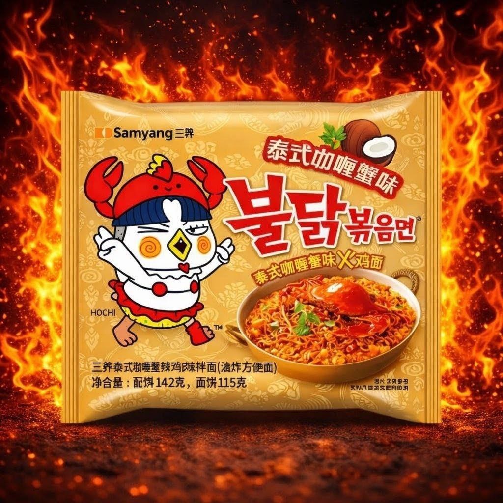 Локшина рамен Buldak Thai Crab Curry Samyang