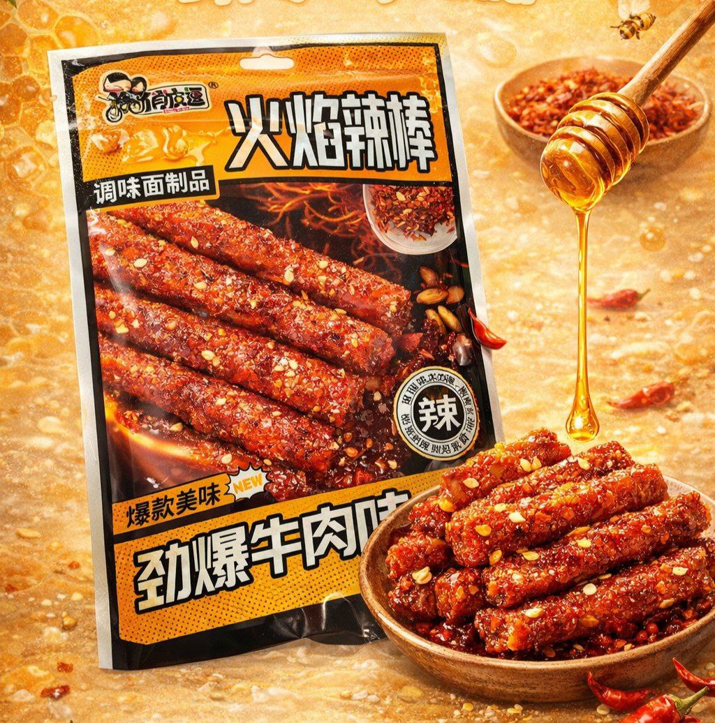 Huoji Latiao — гострі снеки зі смаком яловичини 🔥